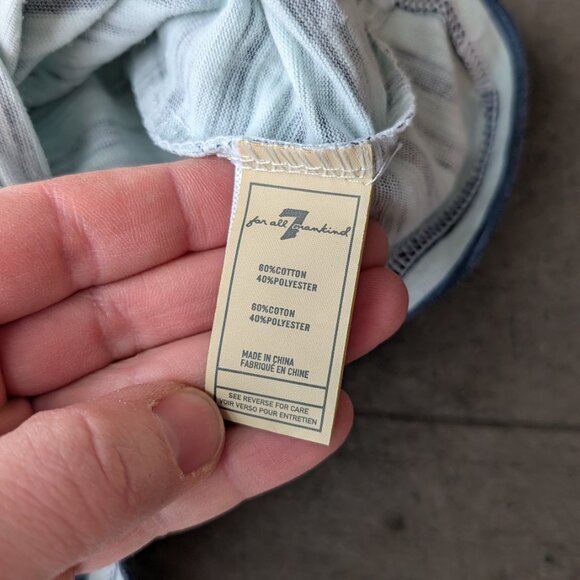 7 For All Mankind Blue Striped Short Sleeve Pocket Tee size 24M - Picture 5 of 6